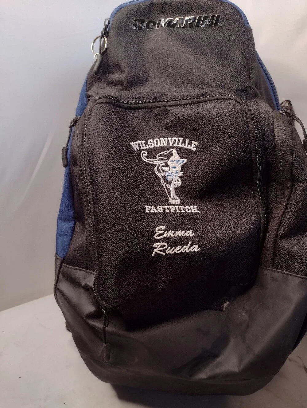 DeMarini Voodoo Baseball Softball Players Equipment Backpack Black Navy