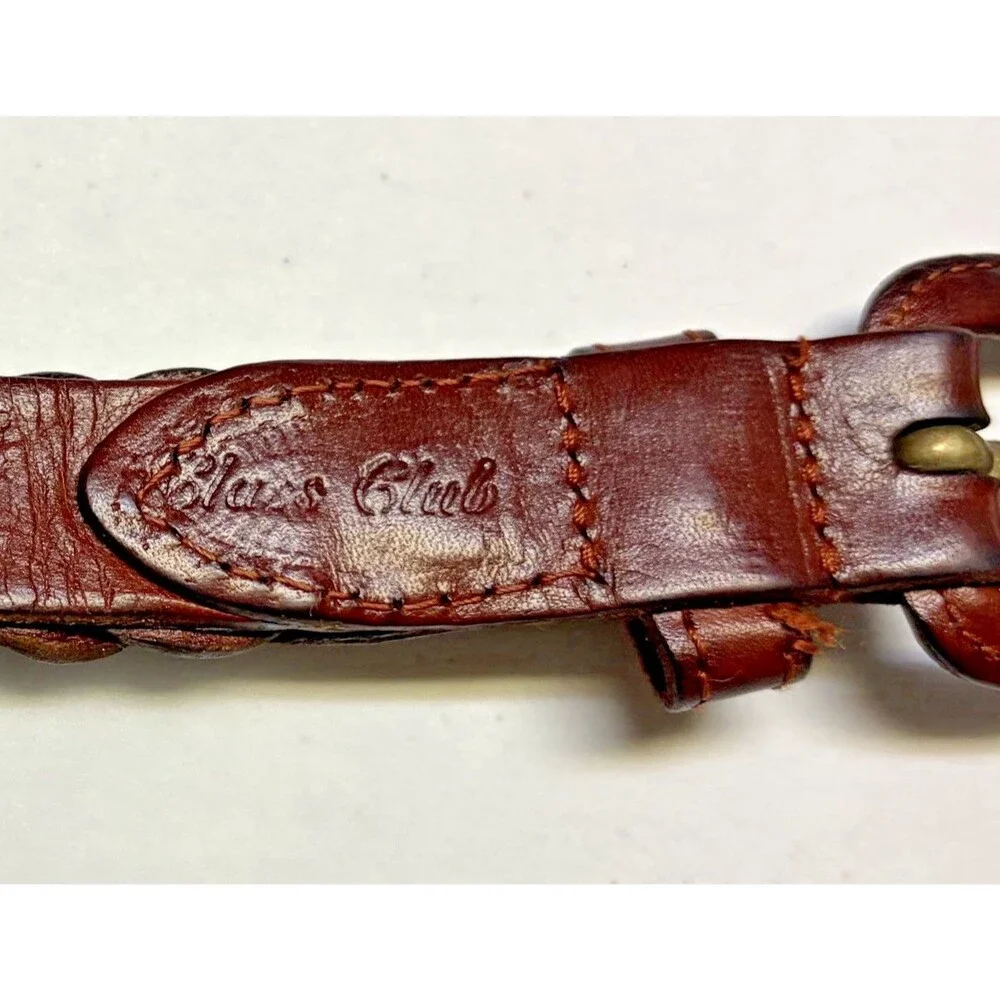 PMen’s Brown Braided Italian Leather  Belt Size 40/42