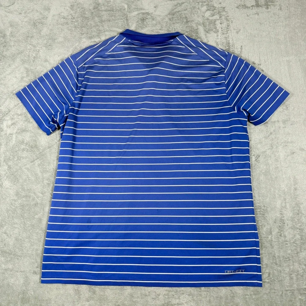 Jordan Mens XL Polo Shirt Florida Gators Blue White Striped Dri-FIT DR0579-480