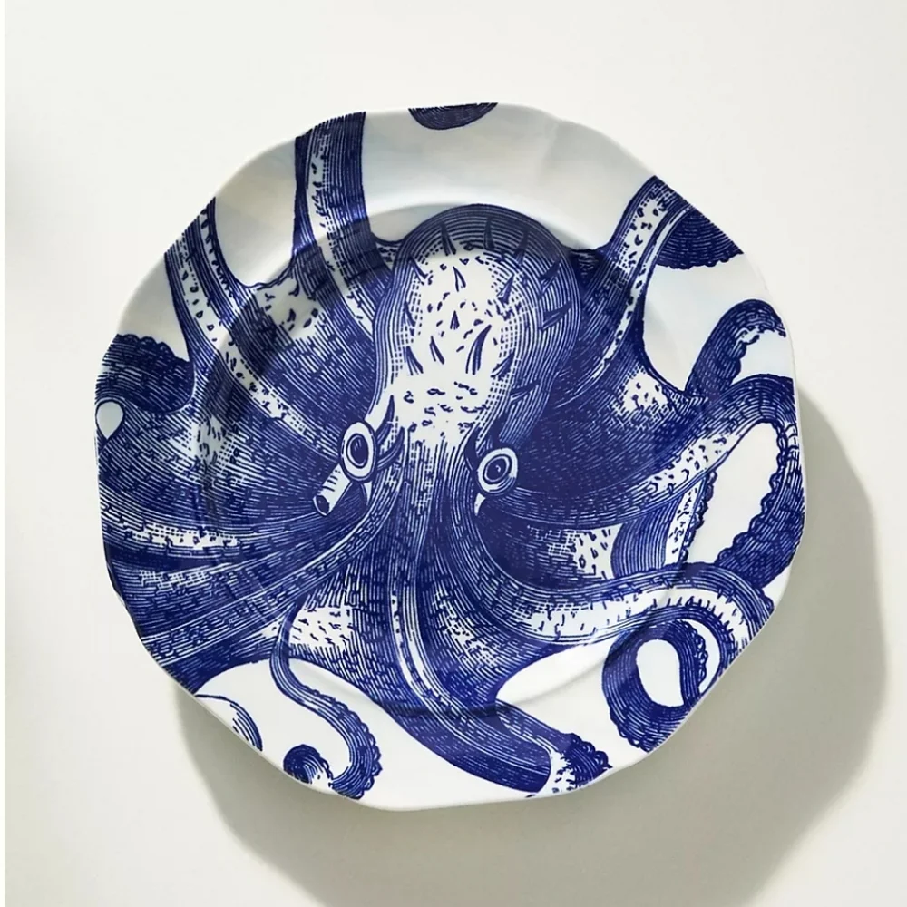Anthropologie From the Deep Desert plates - set of 4 - Octopus