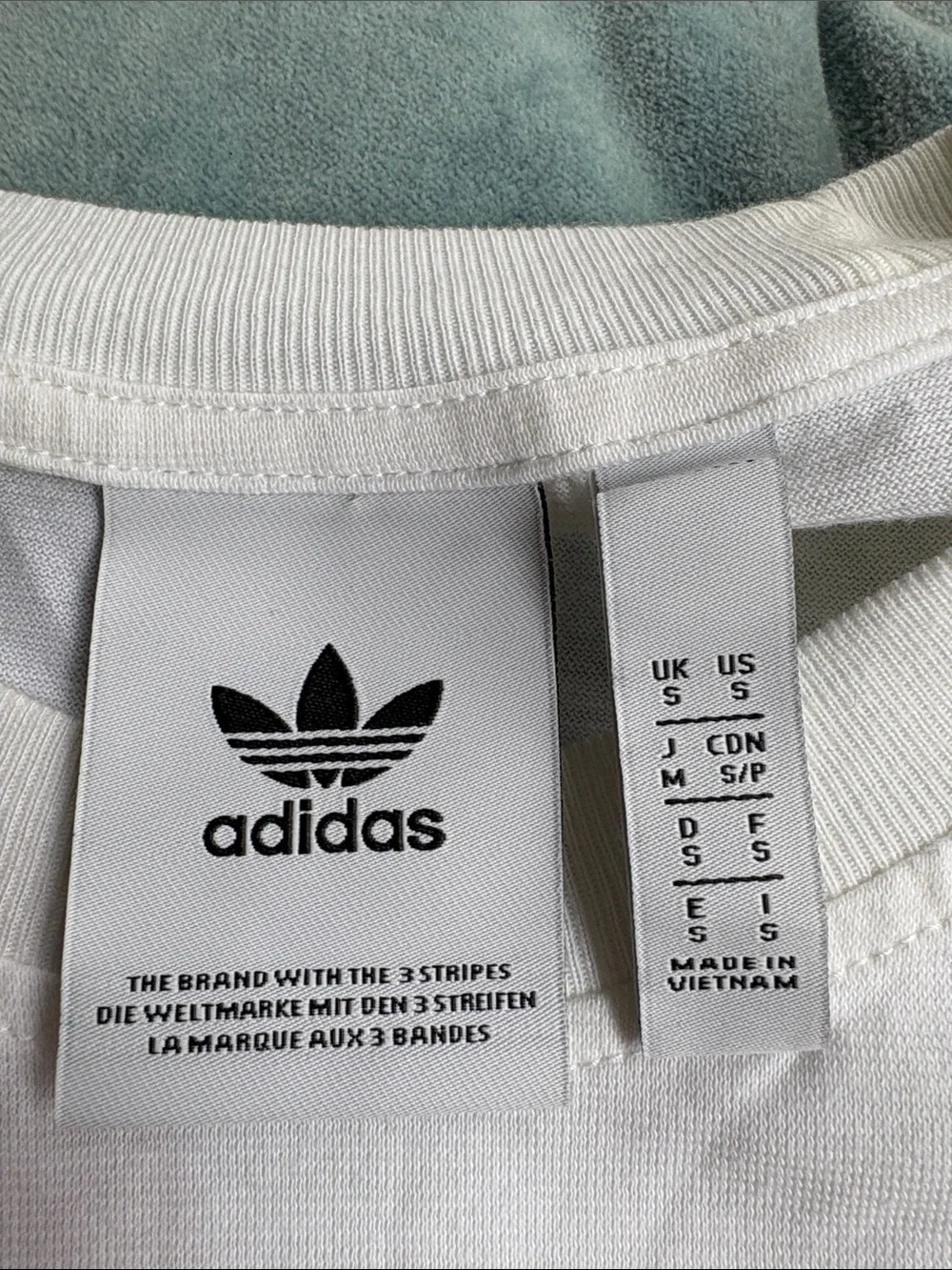 adidas White Short Sleeve Tee with Red and Yellow Trefoil Print NWOT