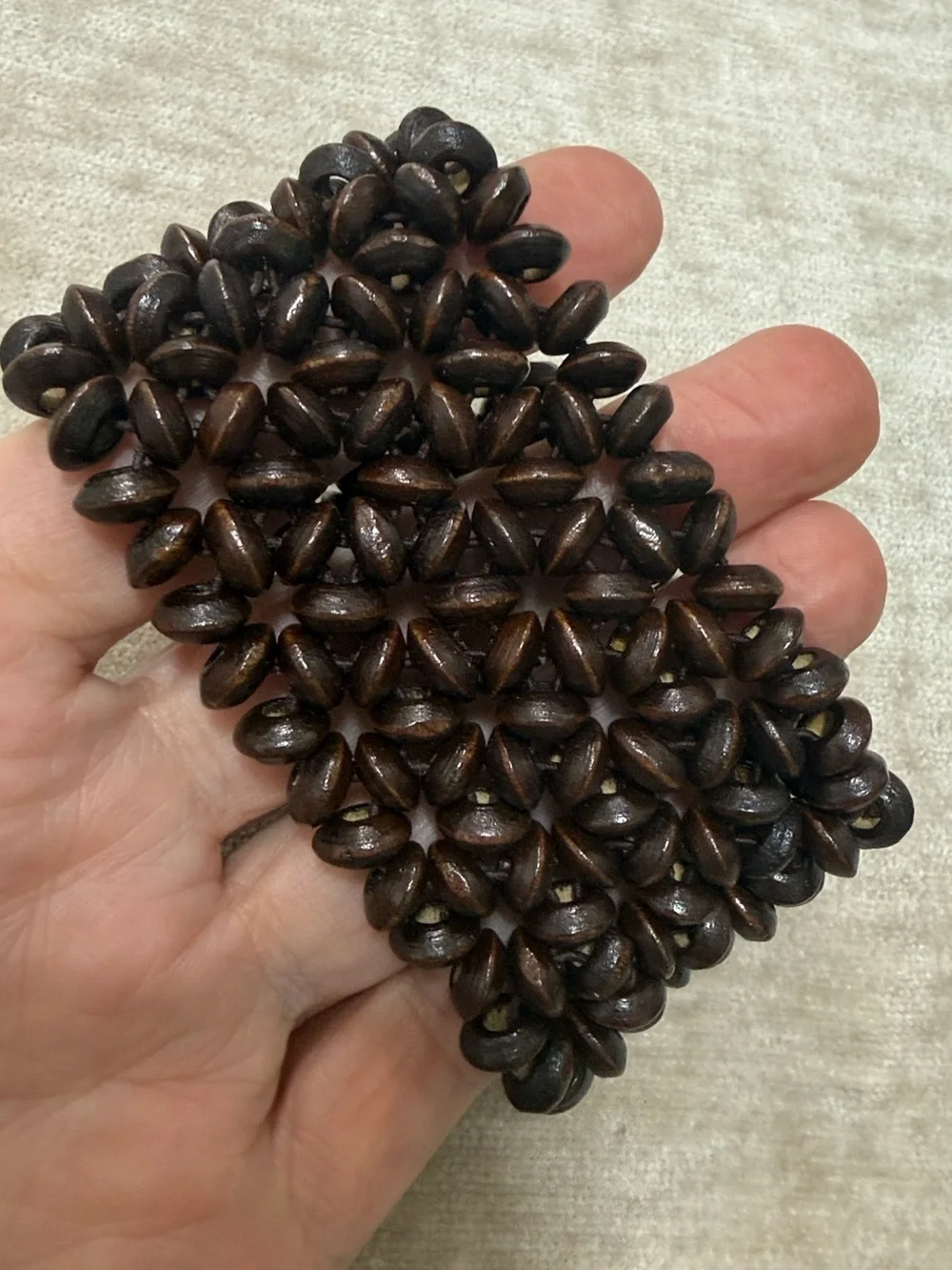 Chunky Dark Brown Beaded wooden Bracelet
