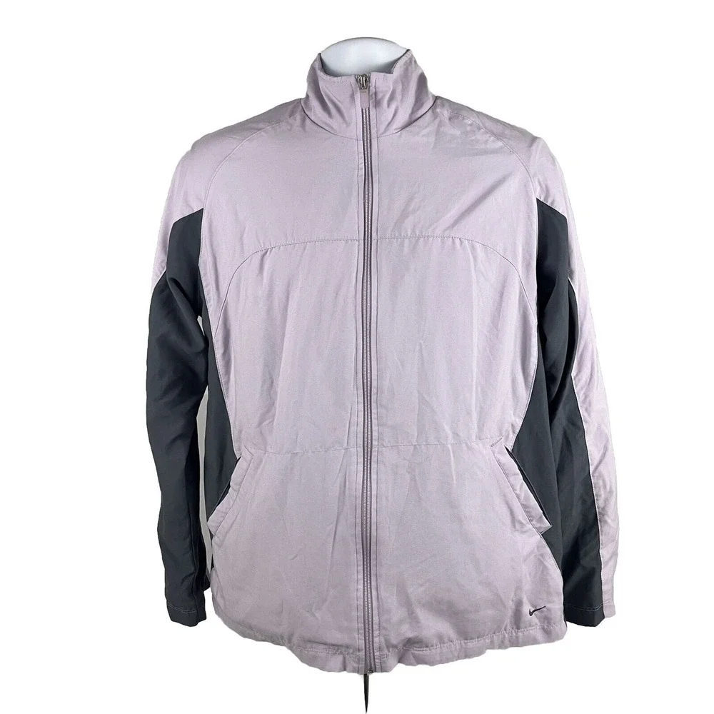 Nike Full Zip Track‎ Windbreaker Jacket Youth Large 12-14 Purple Athletic Hiking