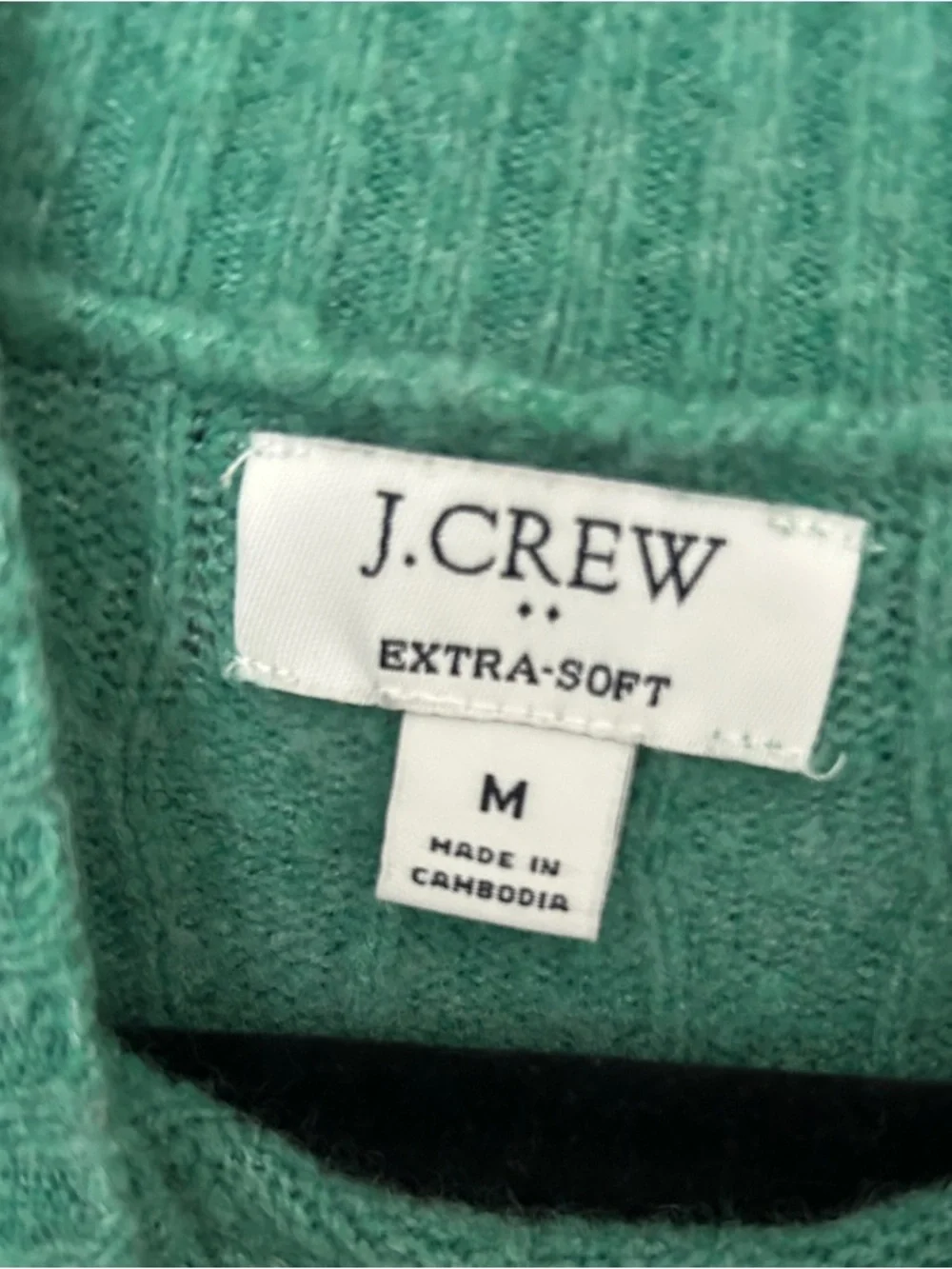 J. Crew Extra Soft Cable Knit Mock Neck Sweater in Teal, Size M