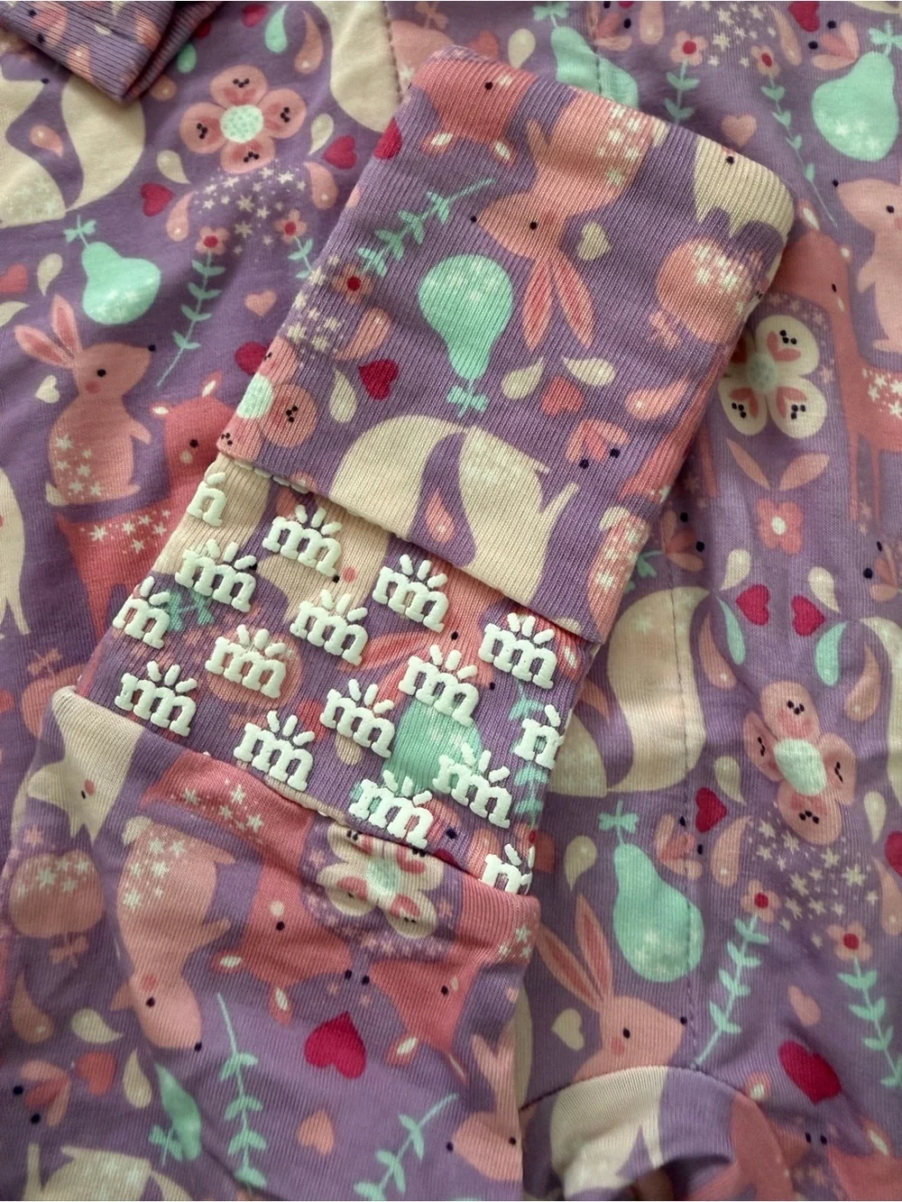 NWOT Magnetic Me Purple fox bunny Viscose(Bamboo) convertible footies- 12-18M