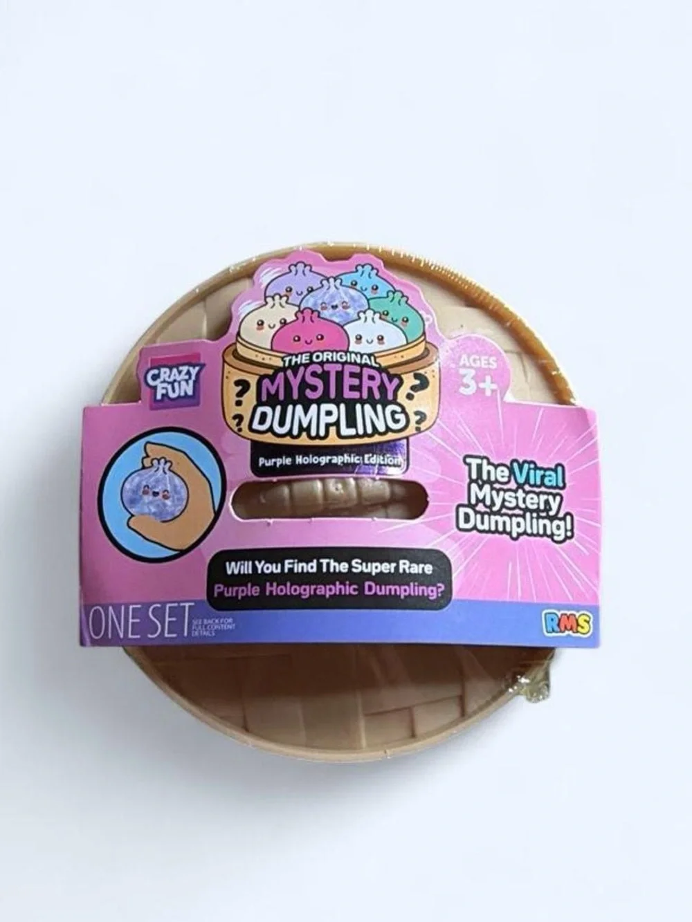 Viral RMS Crazy Fun Mystery Dumpling Squishy Purple Holographic Edition *Rare*