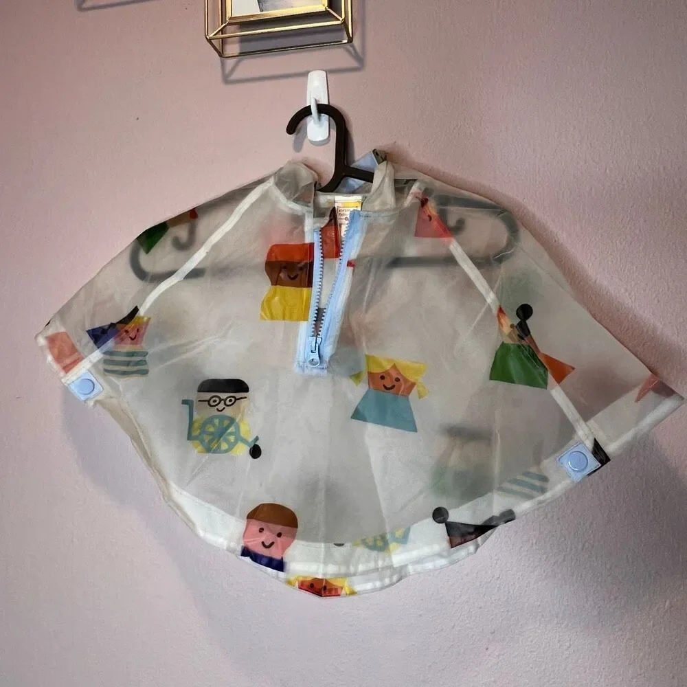 toddler rain poncho featuring a colorful character design from a Christian Robin