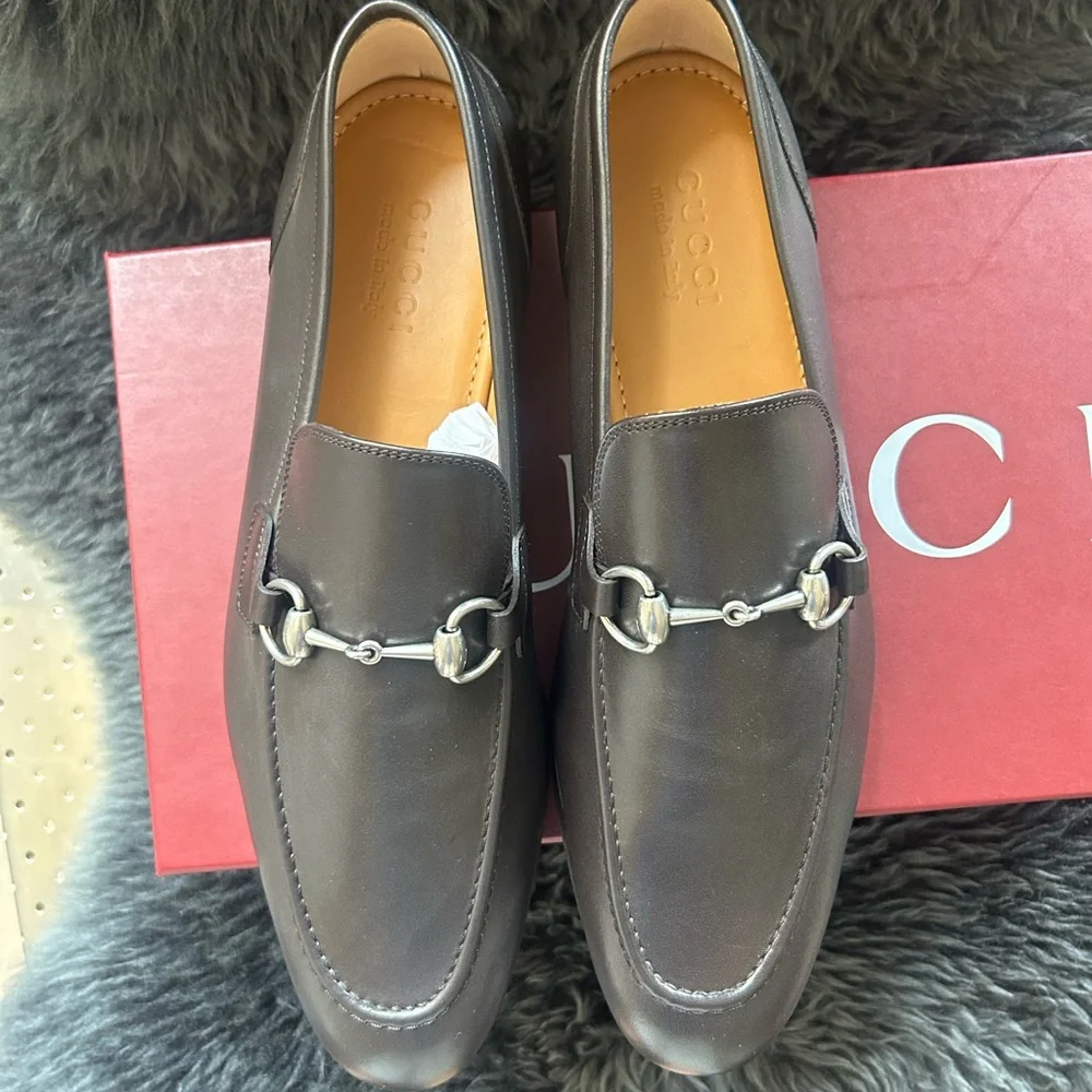 Men's Brown Leather Bit Loafers - Classic Slip-On Dress Shoes
