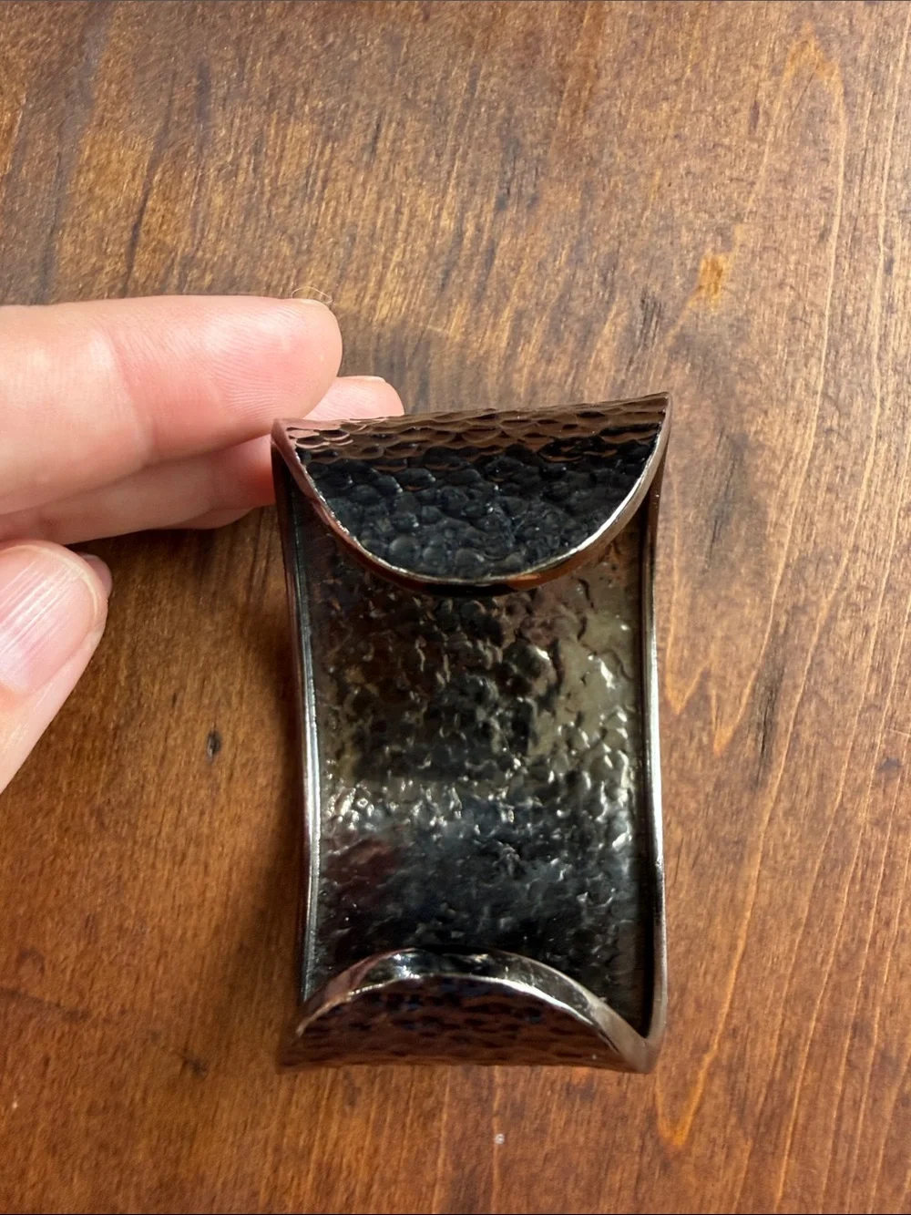 N/A bracelet reflective hammered