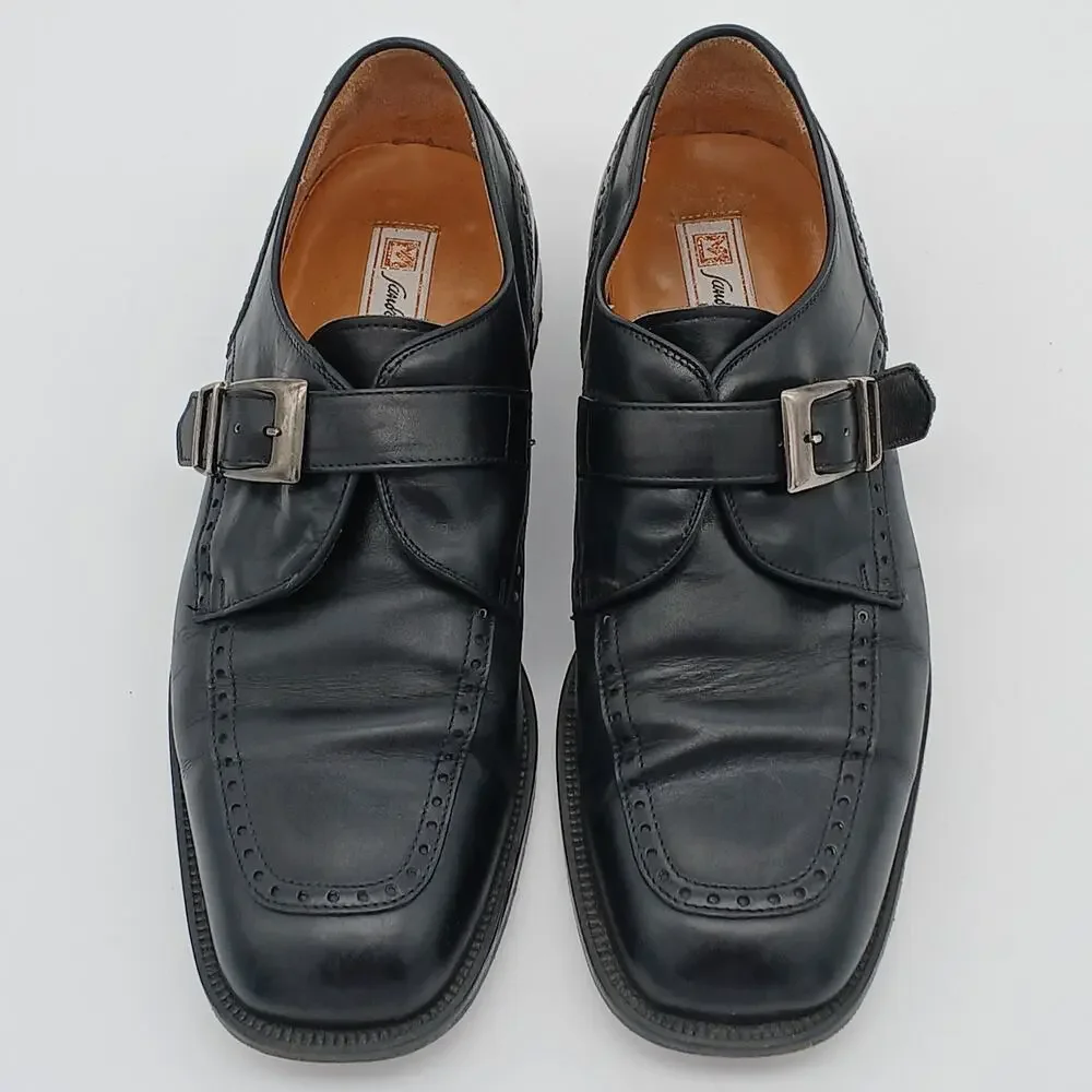 Vintage Sandro Moscoloni Mens Sz 8.5 US Leather Single Buckle Monk Leather Soles