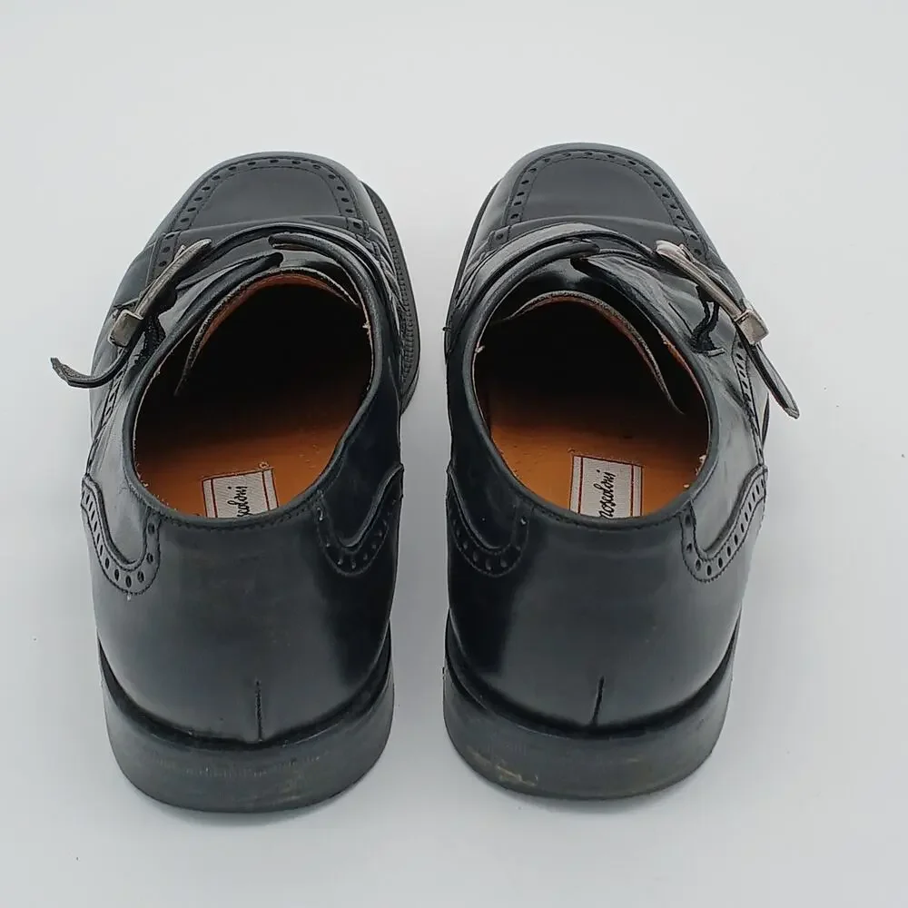 Vintage Sandro Moscoloni Mens Sz 8.5 US Leather Single Buckle Monk Leather Soles