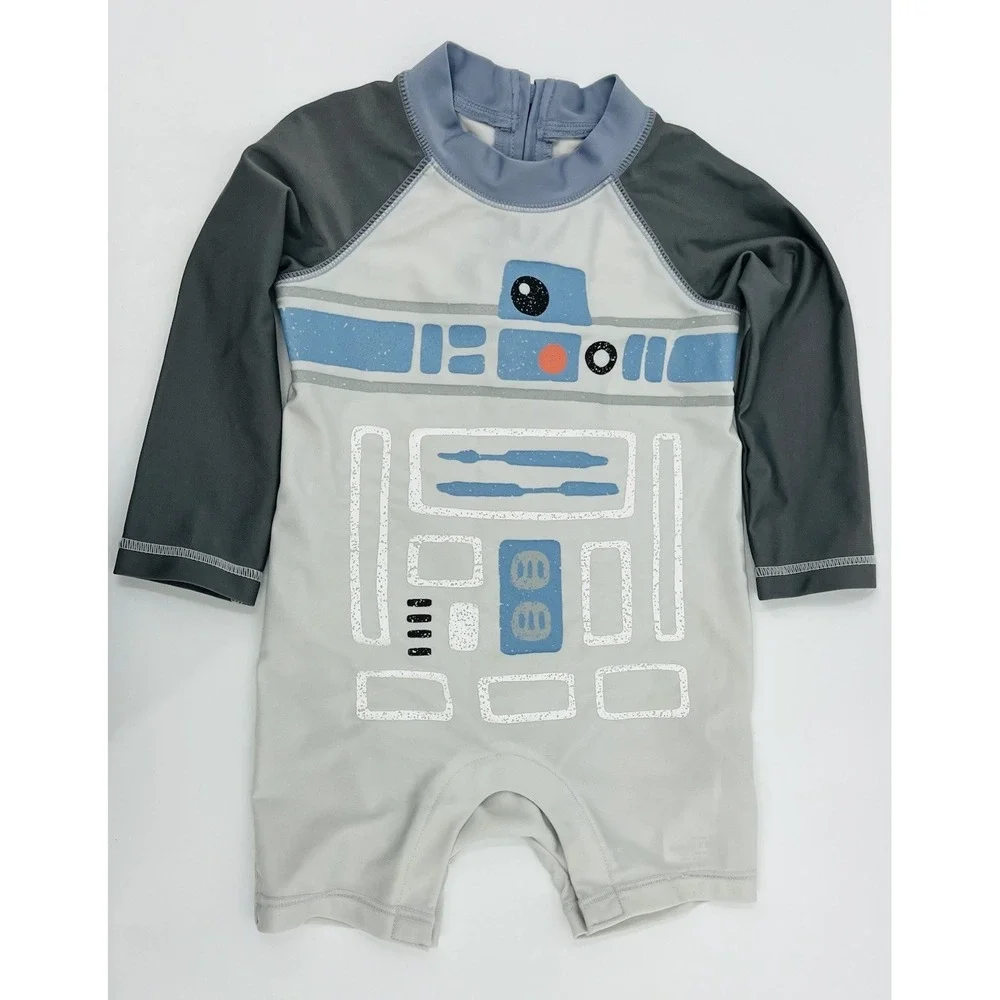 Baby Gap Star Wars R2-D2 Swimsuit Rash Guard 12-18 Mos Long Sleeve UV Protection
