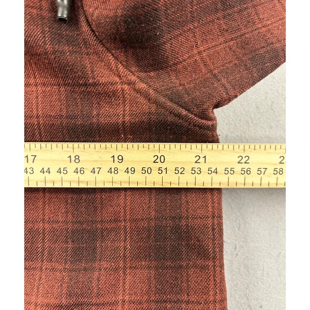 The North Face Red Plaid Hoodie Thick Style Full Zip Jacket Size Medium