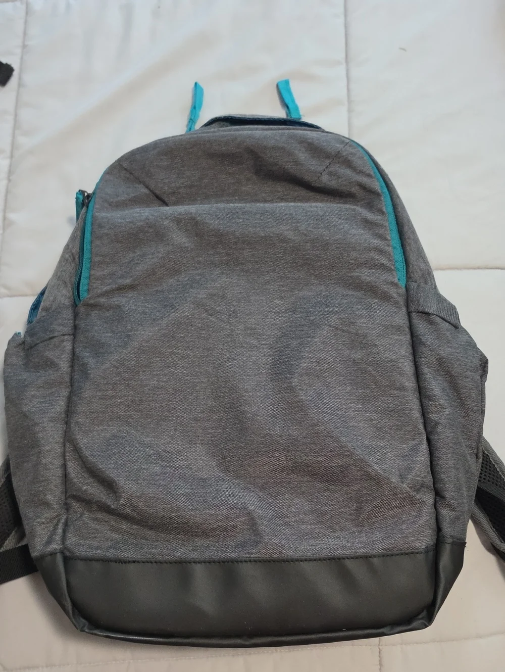 Men's Grey Backpack with Blue Accents