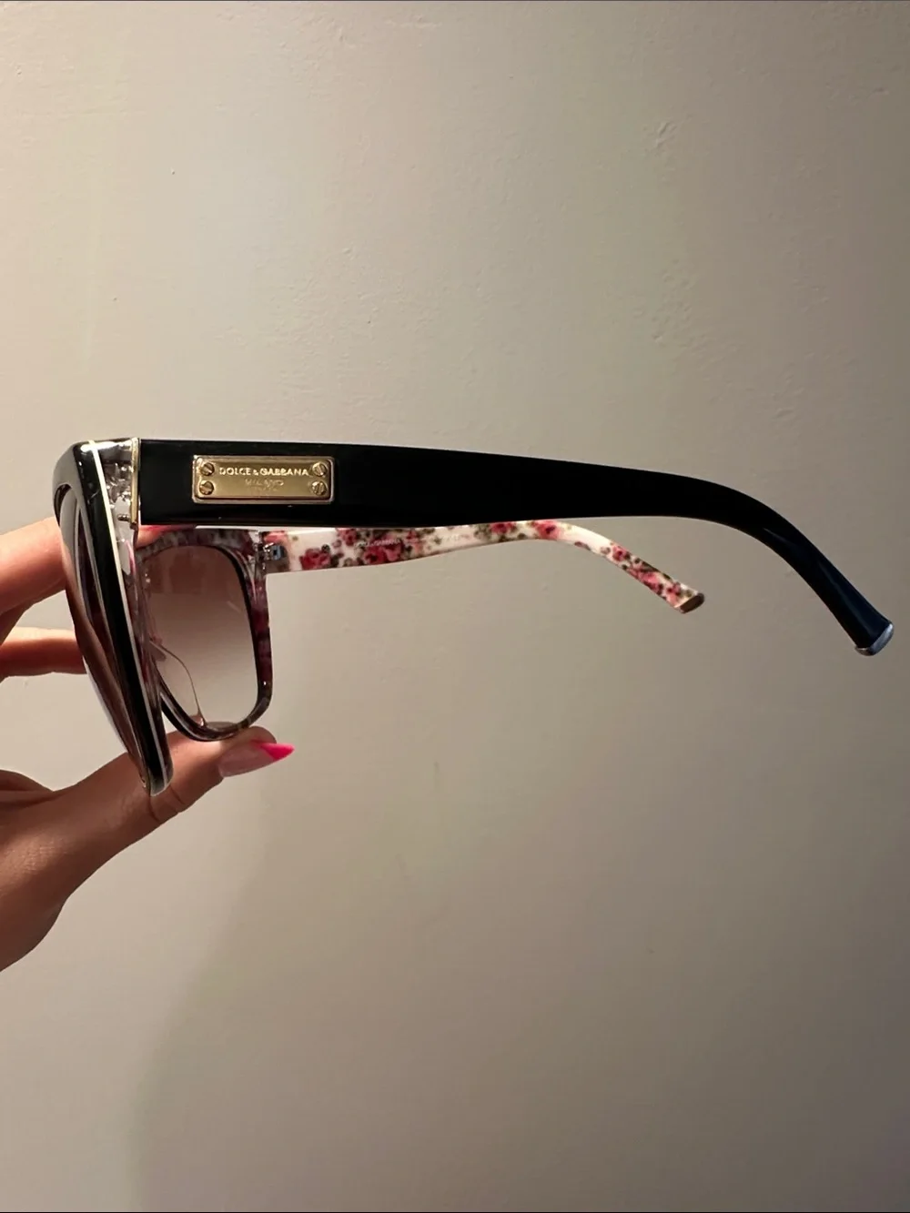 Dolce & Gabbana Black Frame Sunglasses with Brown Gradient Lenses