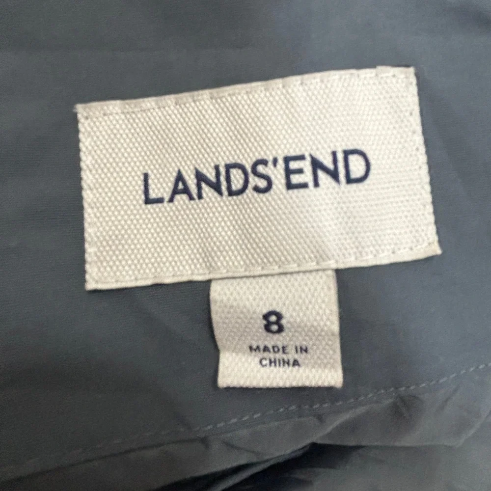 Lands End Kids Gray Squall Insulated Snow Bibs Overalls Size 8 Reinforced Knees