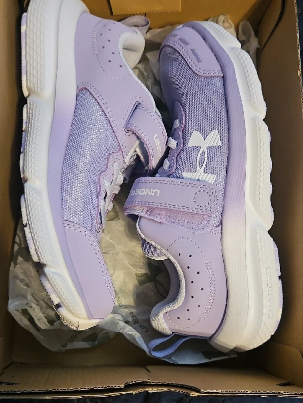 Brand New In Box Under Armour Kids' Lavender/White Athletic Sneakers