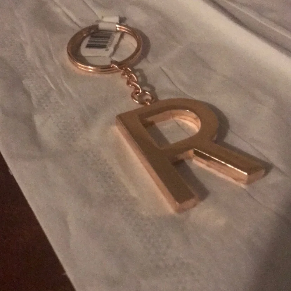 Cotton On rose gold capital R key chain bag charm new