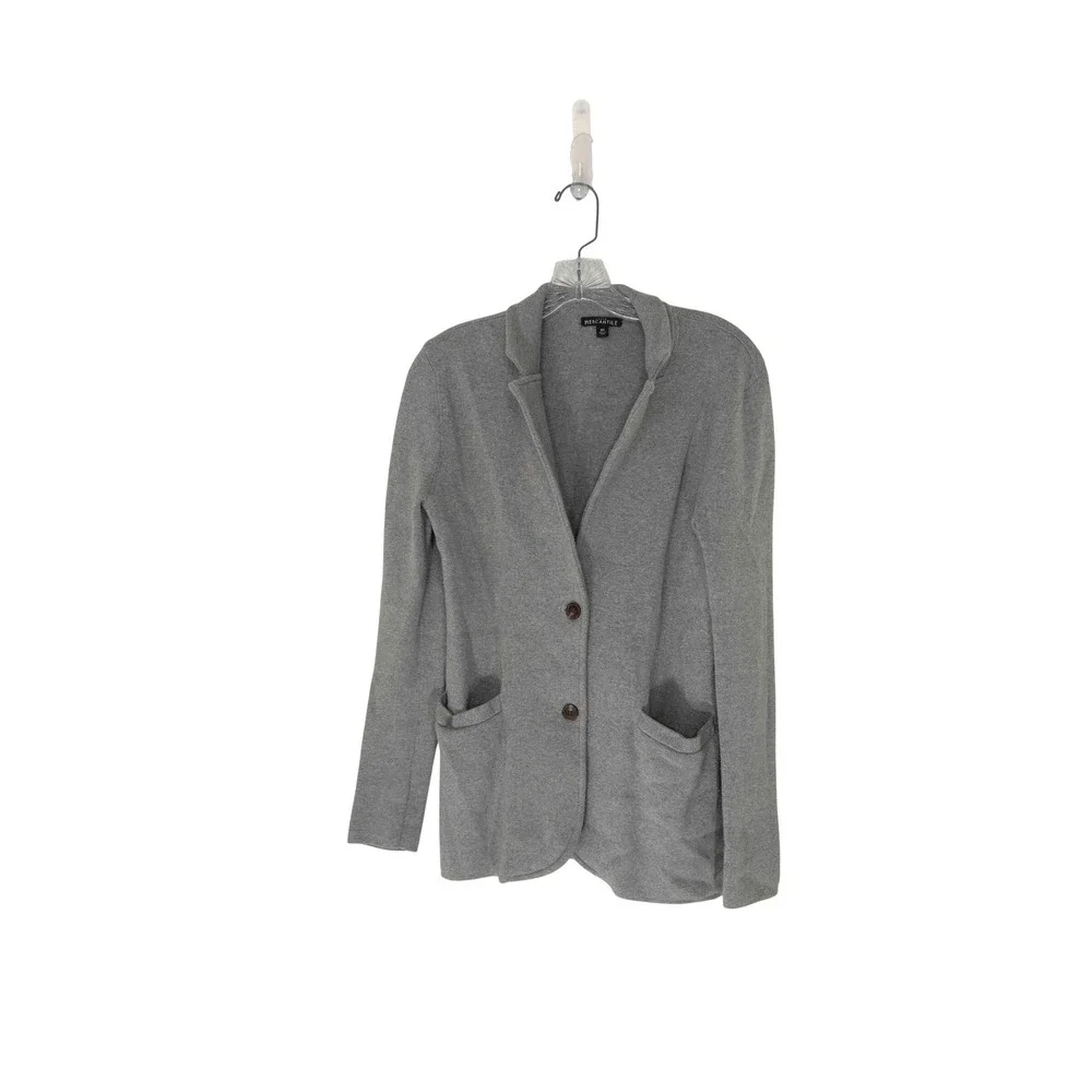 J.Crew Sweater Blazer Heather Gray Office Work Career Business Knit XS‎