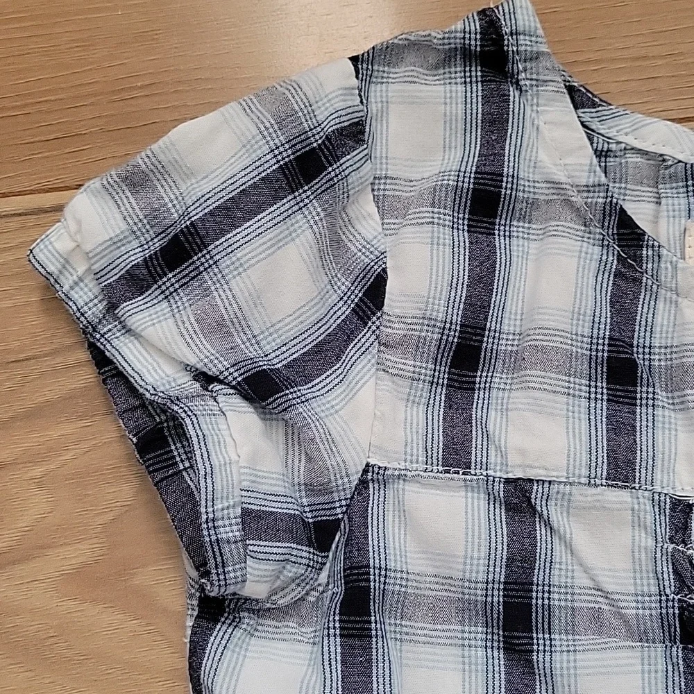 *3/$15* Mossimo Supply Co. Blue and White Plaid Long Shirt Dress Girls Size XS