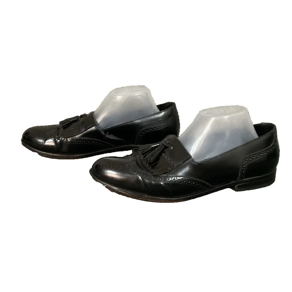 Men's Florsheim Black Leather Dress Shoes Wingtip Size 9.5D 20217 Brazil