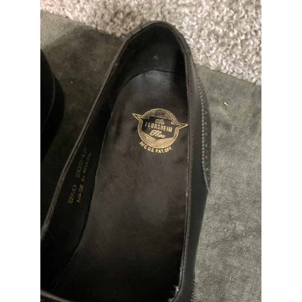 Men's Florsheim Black Leather Dress Shoes Wingtip Size 9.5D 20217 Brazil