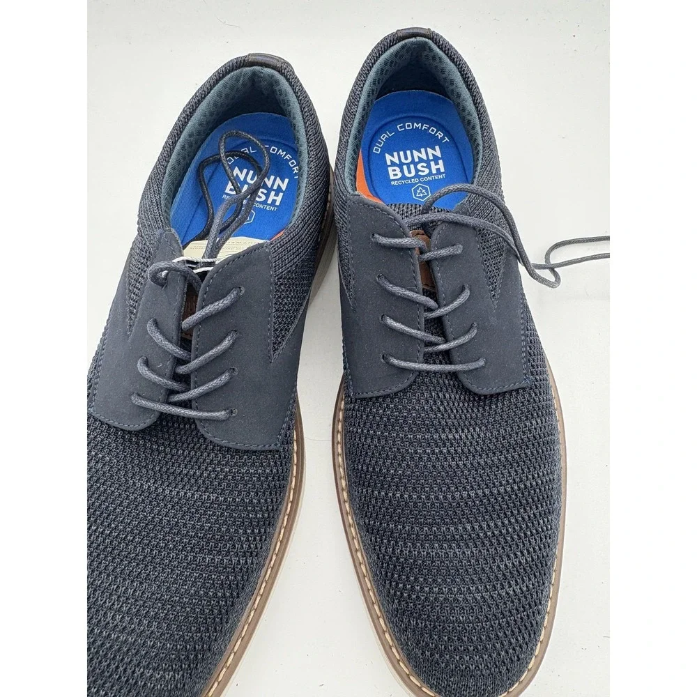 Nunn Bush Shoes Mens Size 8 Blue Knit Dual Comfort Arch Tech Sneakers Casual