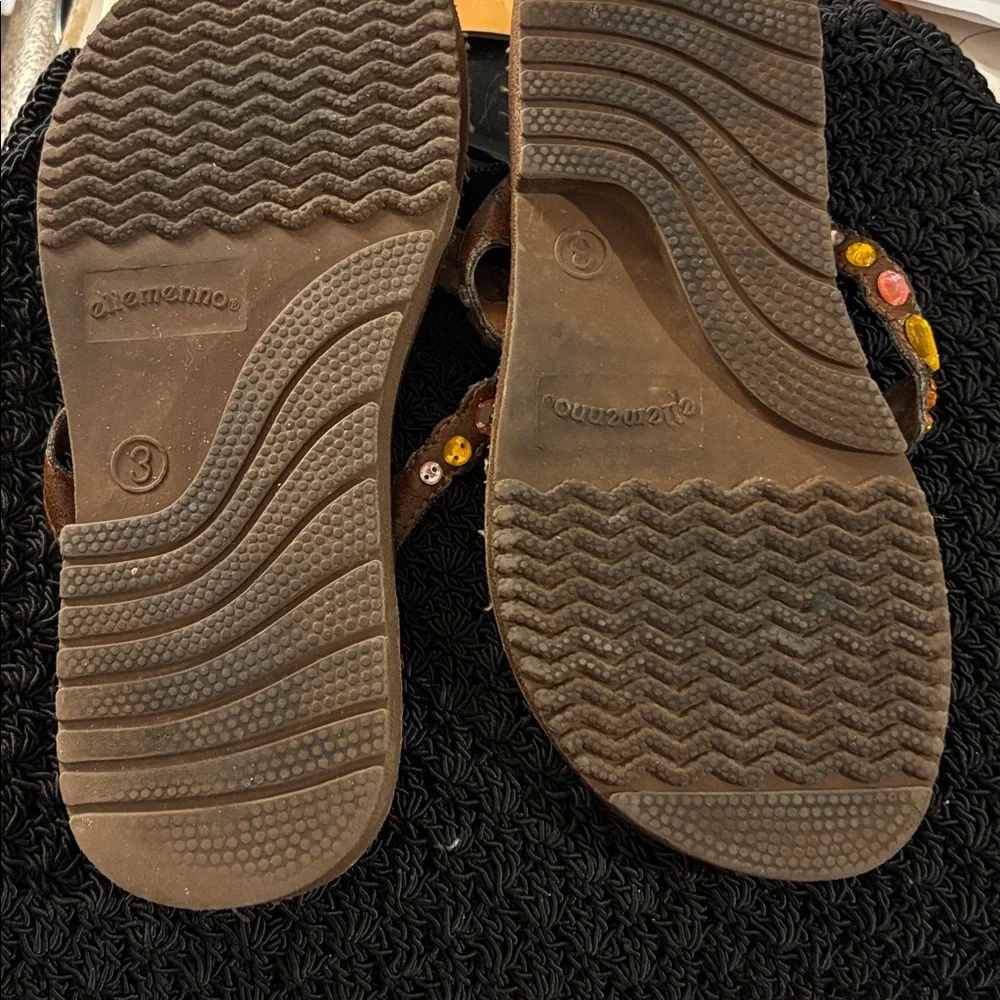 Children’s Ellemenno Embellished Brown Sandals 3