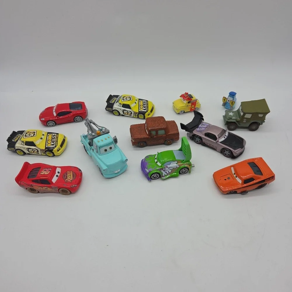Lot 12 Disney Pixar Cars Diecast F430 Scruggs New Mater Sarge Luigi Guido Wingo