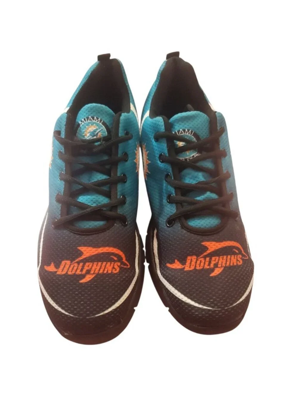 Miami Dolphins Fan Sneakers Lace-Up Sports Unisex Lightweight Green/Multi Size44