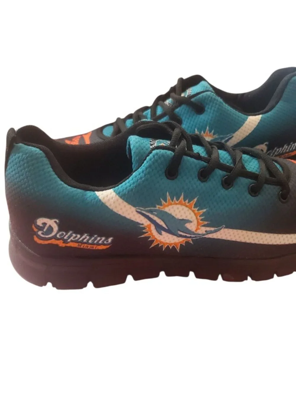 Miami Dolphins Fan Sneakers Lace-Up Sports Unisex Lightweight Green/Multi Size44