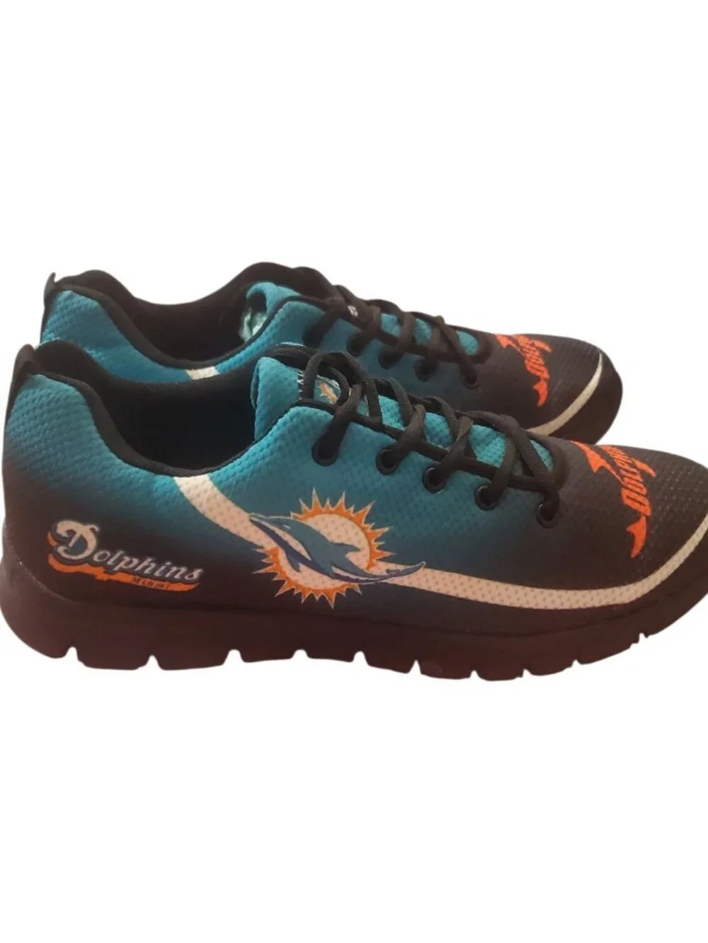 Miami Dolphins Fan Sneakers Lace-Up Sports Unisex Lightweight Green/Multi Size44