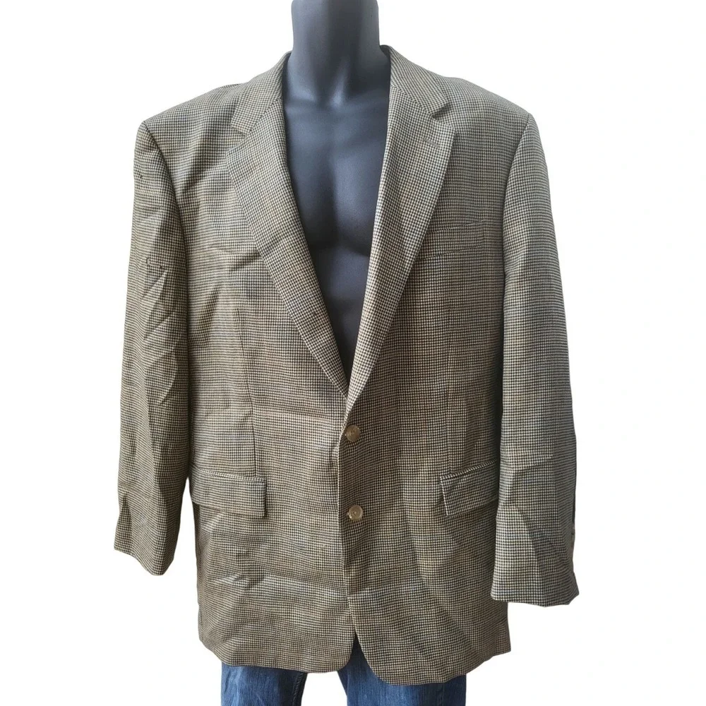 Lauren Ralph Lauren Sports Blazer Men Sz 46 L Wool 2 Button Herringbone Classic