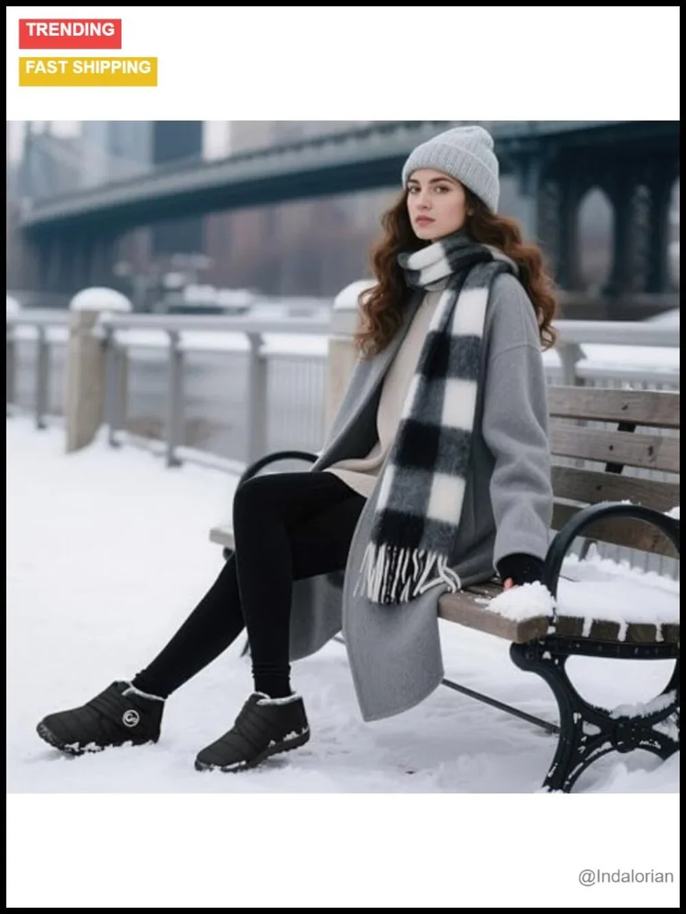 Womens Winter Snow Boots: Warm Fur Lined Non Slip Waterproof Outdoor Ankle