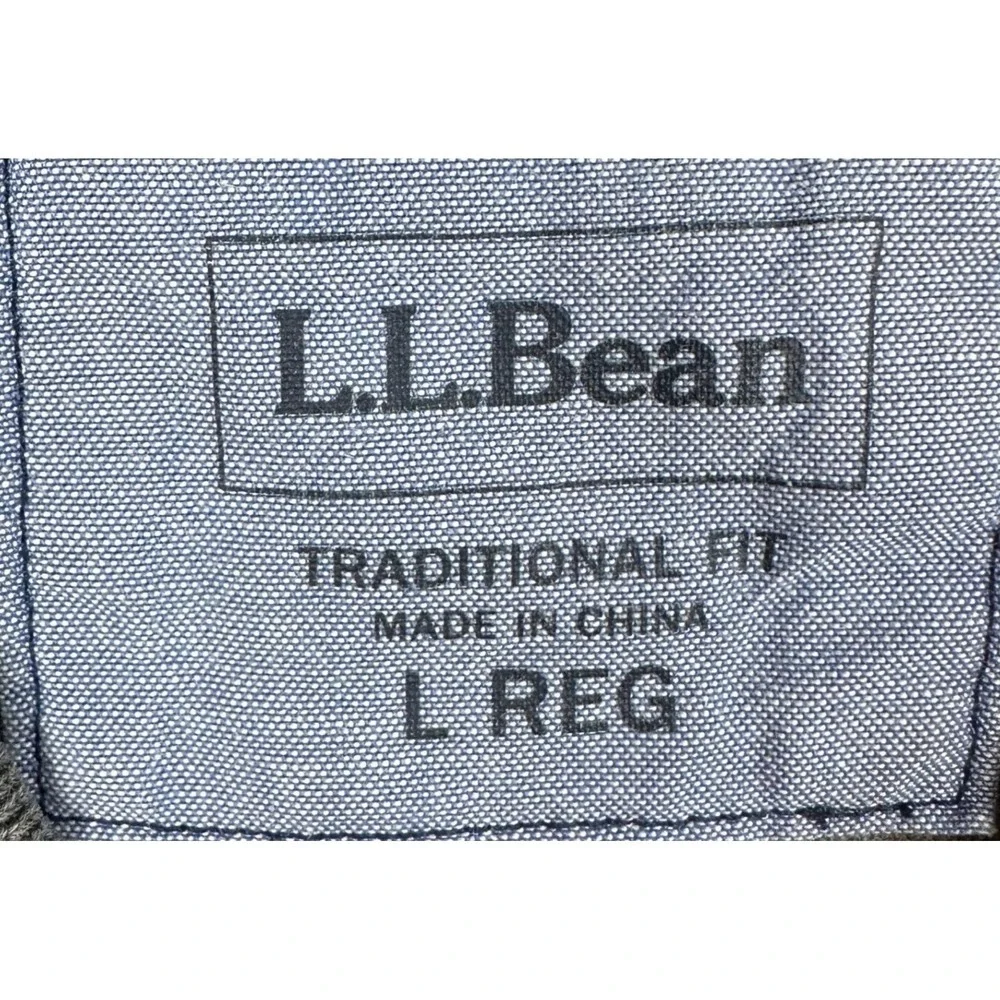 L.L. Bean Jacket Mens Large Grey Flannel Lined Bomber Traditional Fit Full Zip