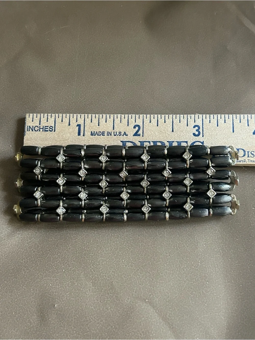 Multi-Row Beaded Stretch Bracelet with sparkling Accents