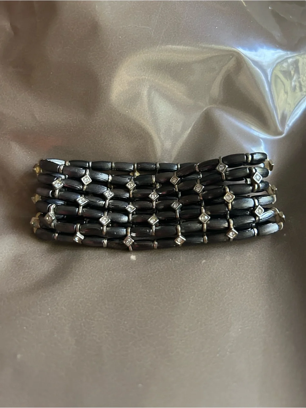 Multi-Row Beaded Stretch Bracelet with sparkling Accents