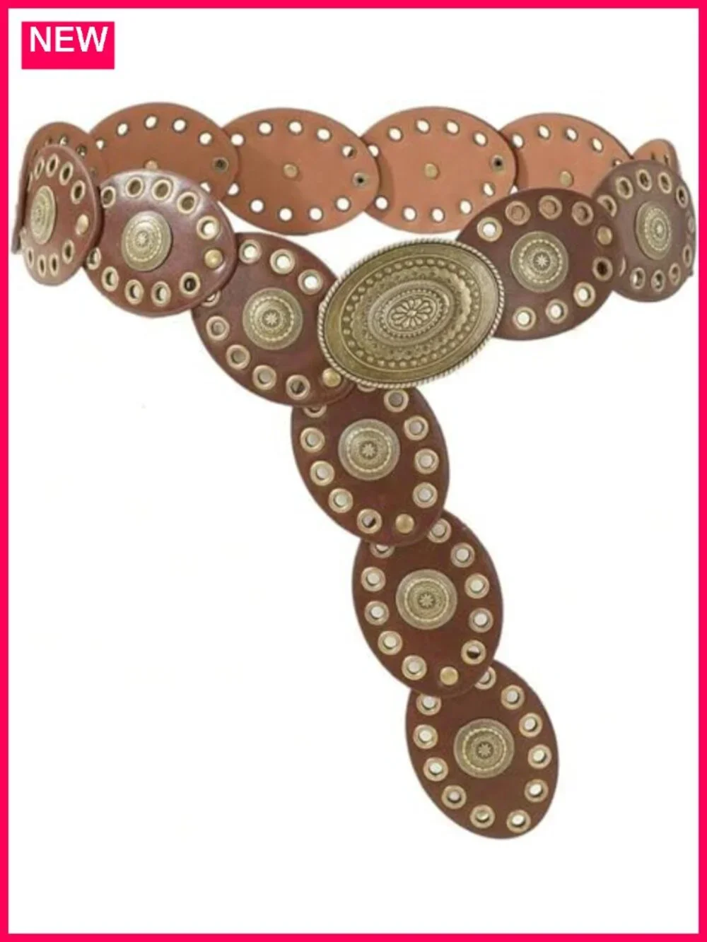 Western Cowgirl Wide Leather Concho Belt with Adjustable Design