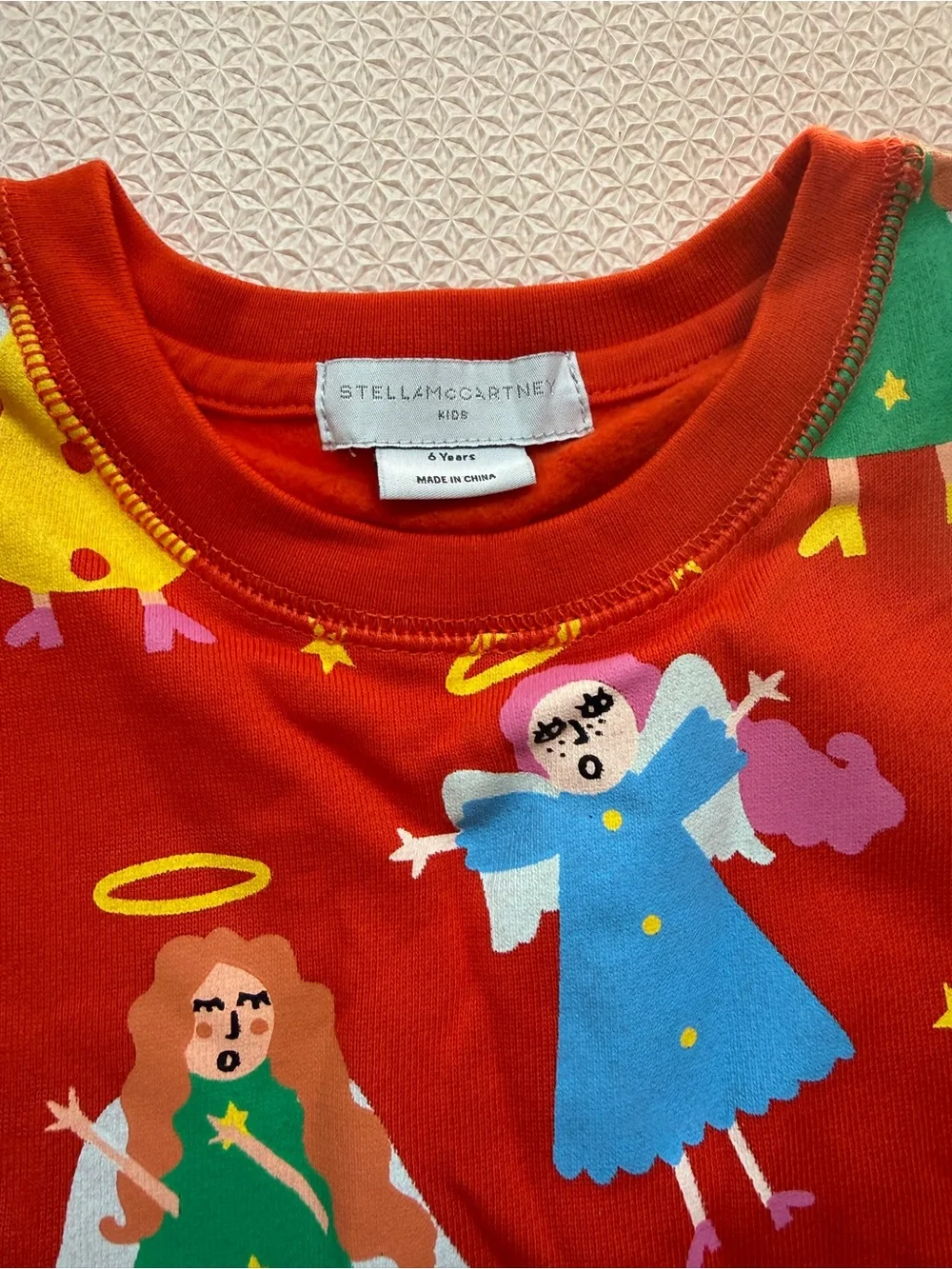 Stella McCartney Kids Red Angel Print Set with Multicolor Angels