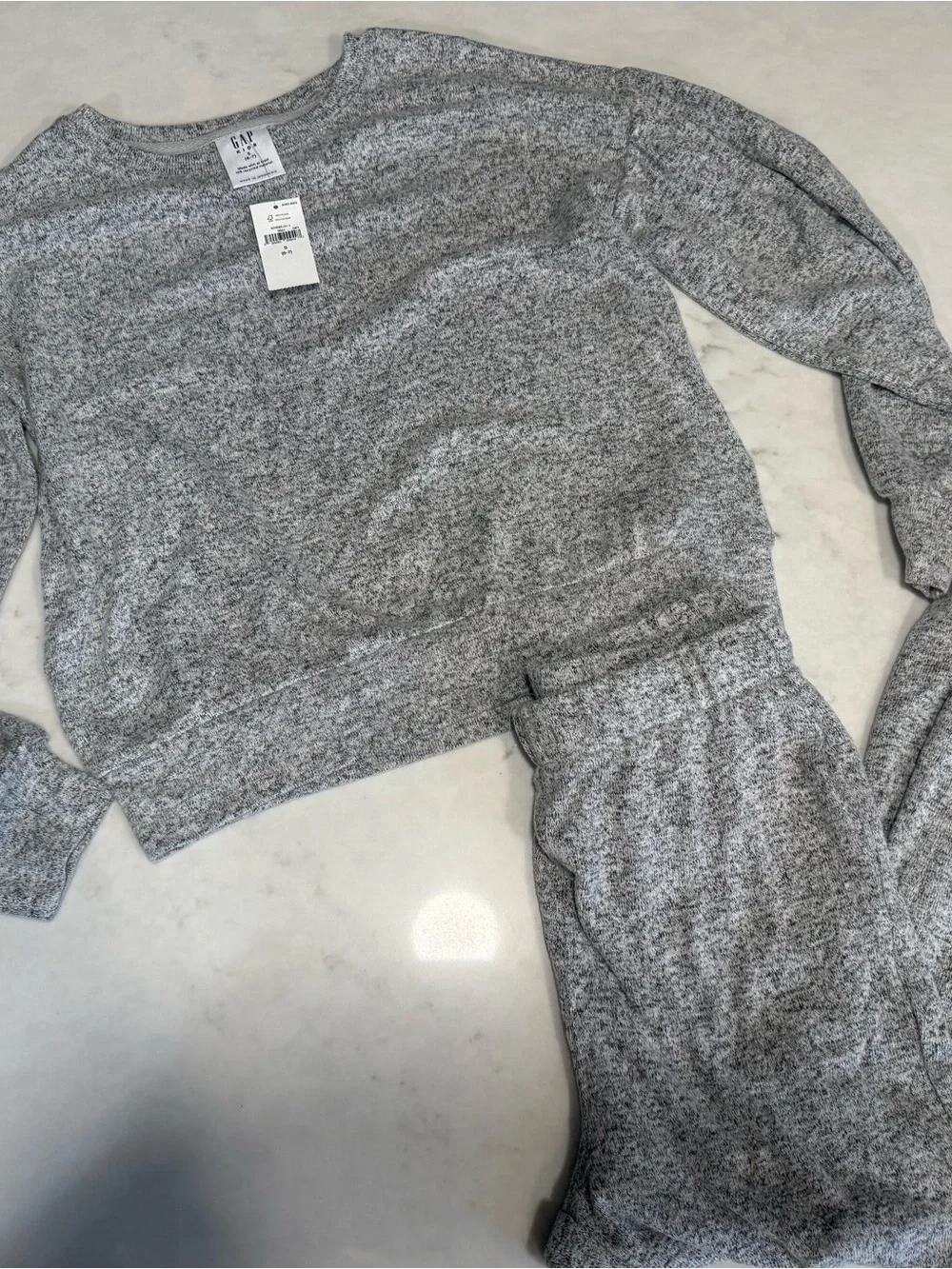 GAP Kids Heather Gray Marled Sweatshirt & Jogger Set