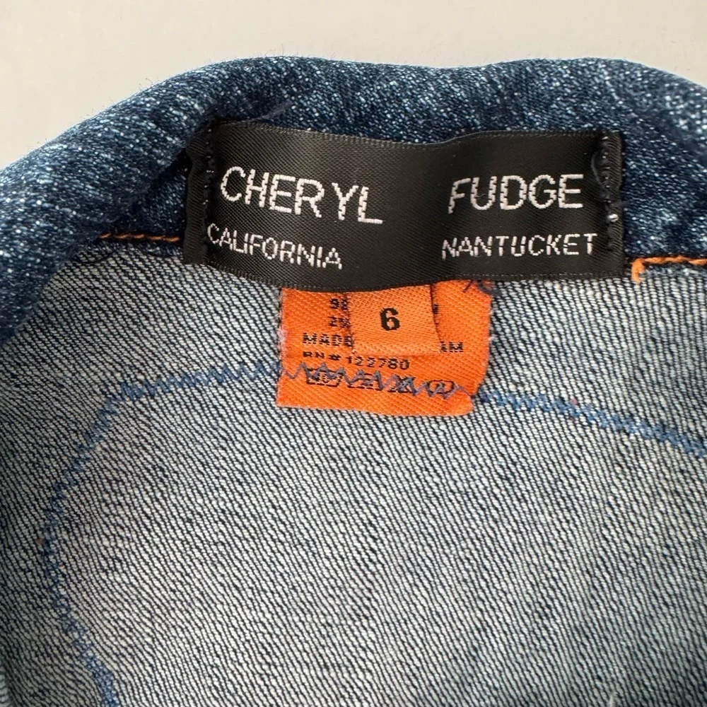 Cheryl Fudge Kids Denim Jacket Embroidered Details Size 6