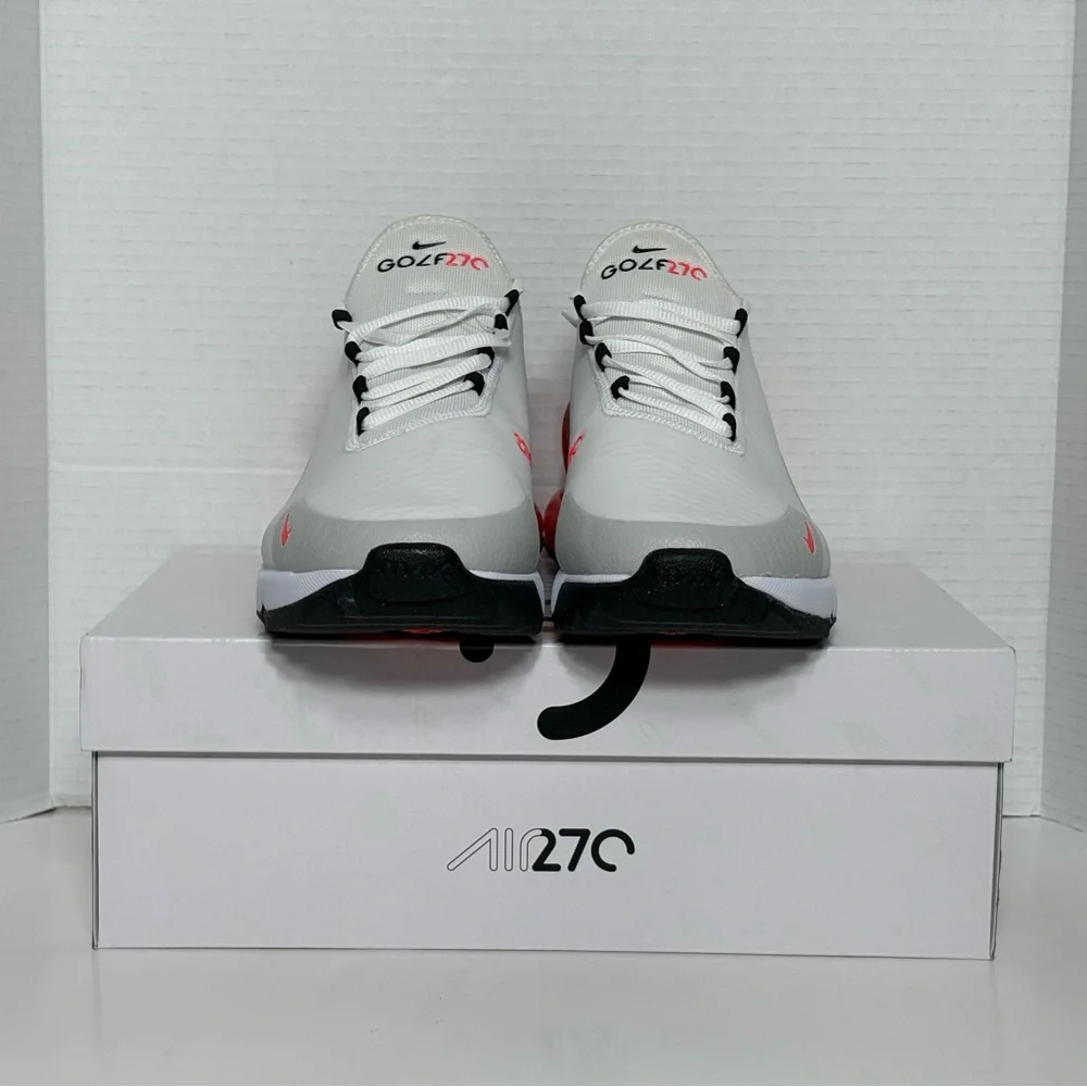 NEW Nike Air Max 270 G Men’s Golf shoes CK6483-103 white red black