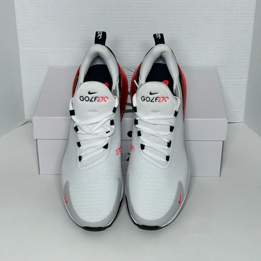NEW Nike Air Max 270 G Men’s Golf shoes CK6483-103 white red black