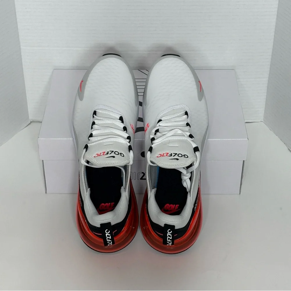 NEW Nike Air Max 270 G Men’s Golf shoes CK6483-103 white red black
