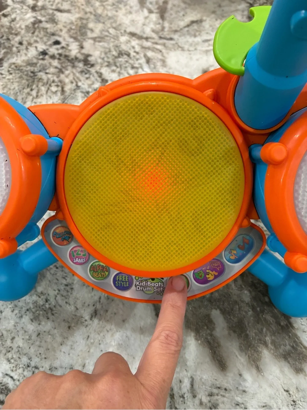 Kids Electronic Drum Set Toy - Orange & Yellow- NO STICKS