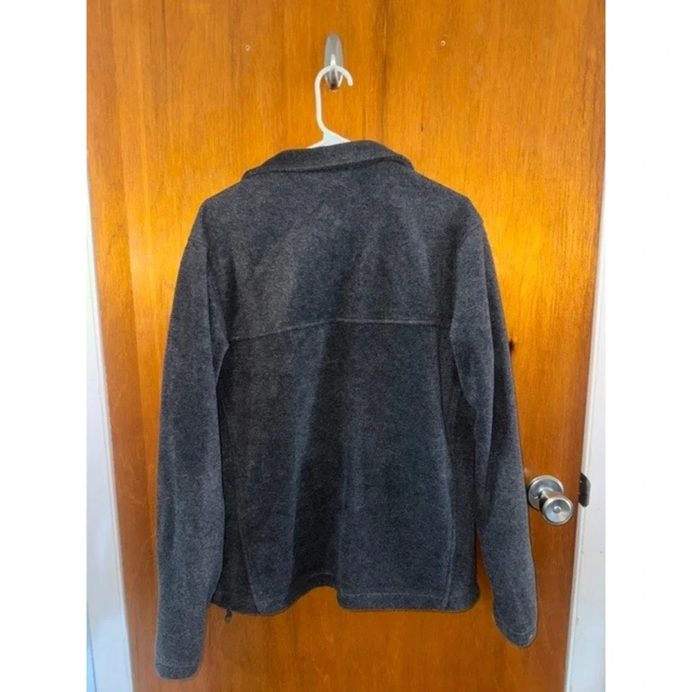 Columbia Mens Full Zip Fleece Jacket Charcoal Gray Heather Medium Hiking Coat