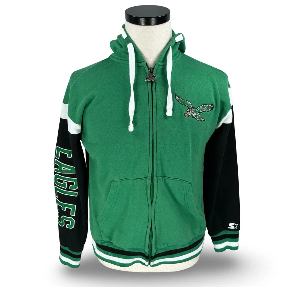 Starter‎ Philadelphia Eagles Hoodie Jacket Men’s XS Retro Kelly Green Full Zip