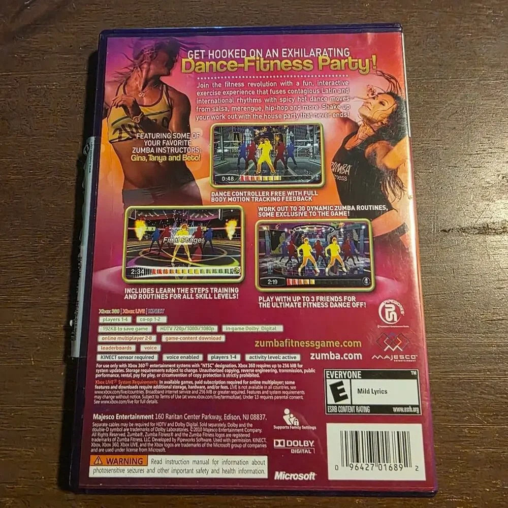Zumba Fitness Join the Party Xbox 360 Game & Belt Bundle Kinectl