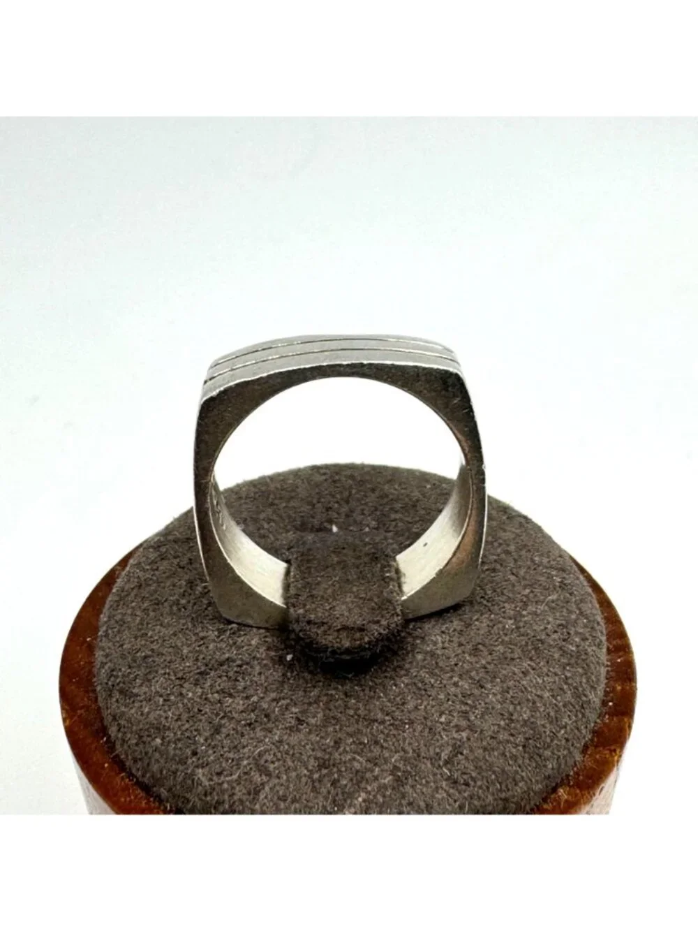 Squared Etched Design Band Sterling Silver 925 Ring Size 8.75