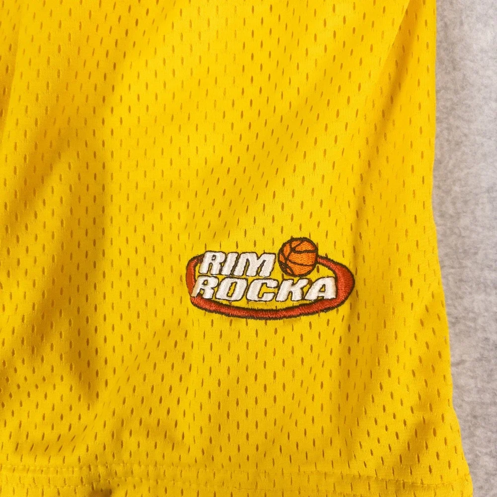Rim Rocka Mens XXL Yellow Mesh Basketball Shorts Athletic Gym Streetwear